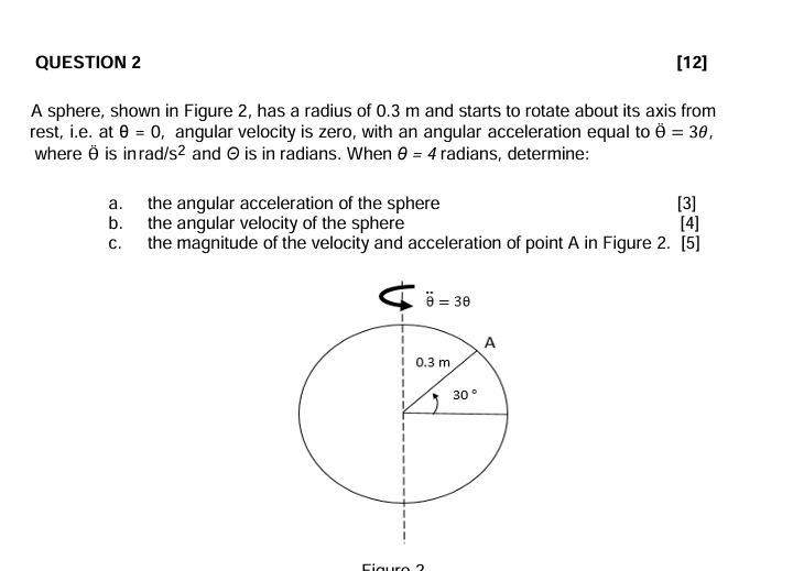 QUESTION 2 [ 1 2 ] A sphere, shown in Figure 2 ,