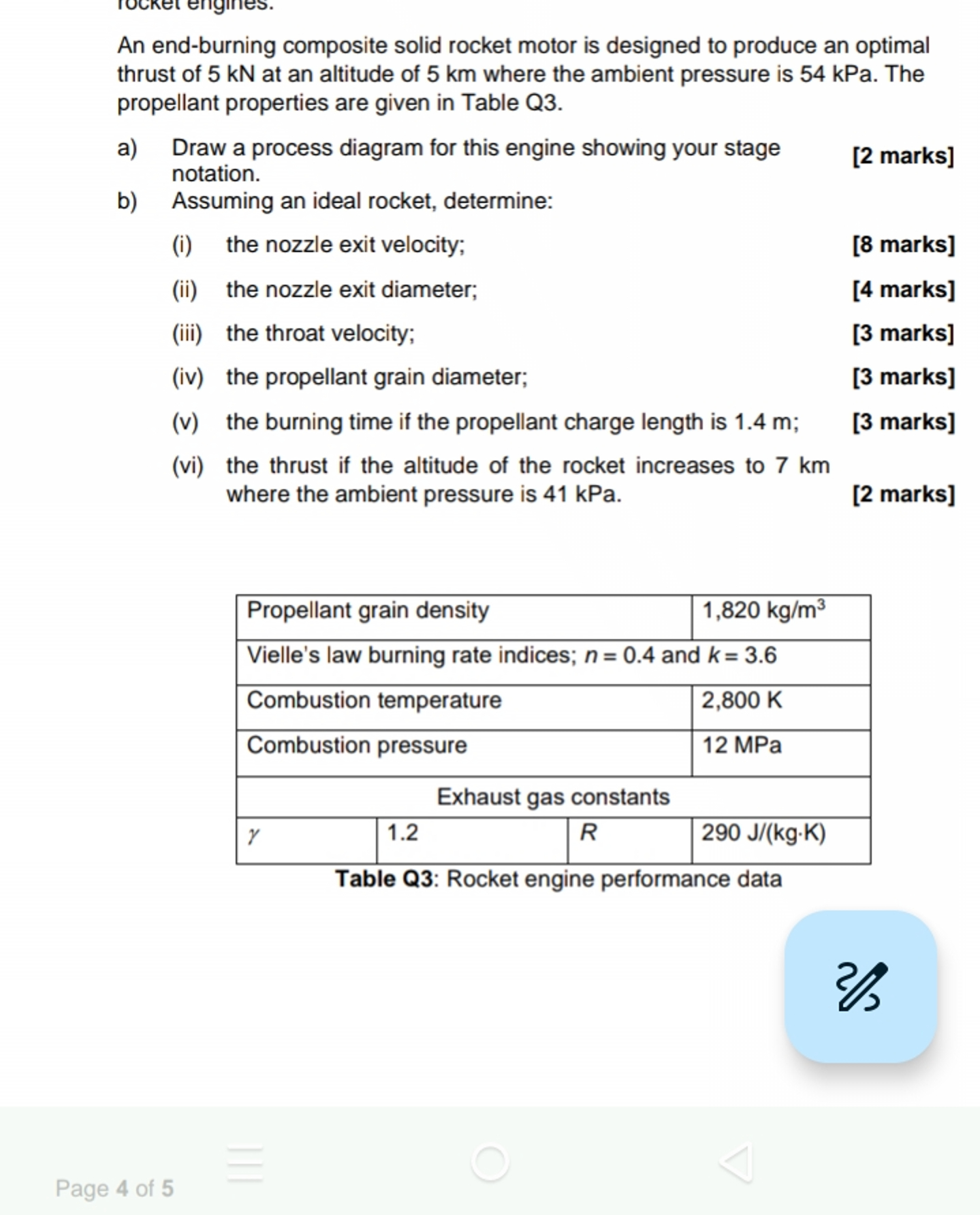 An end - burning composite solid rocket motor is