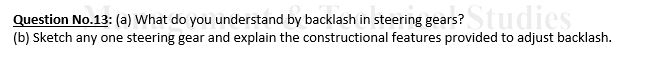 Question No . 1 3 : ( a ) What do you understand