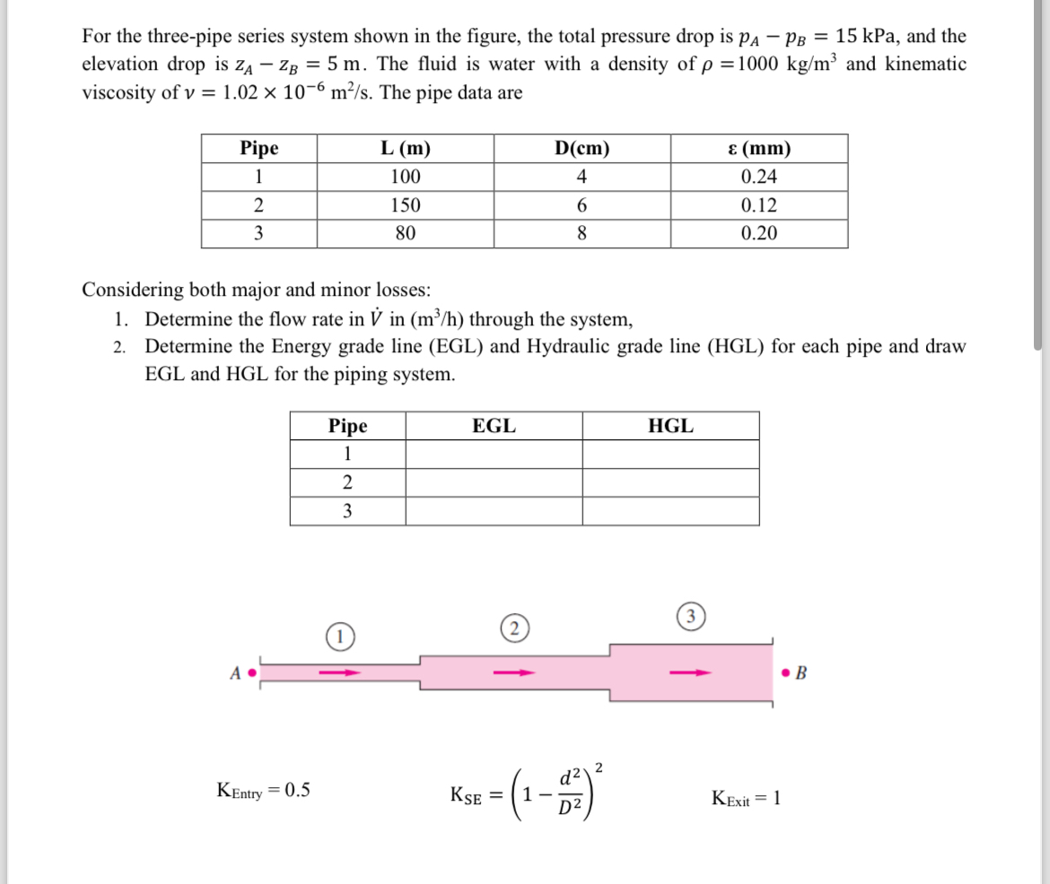 For the three - pipe series system shown in the