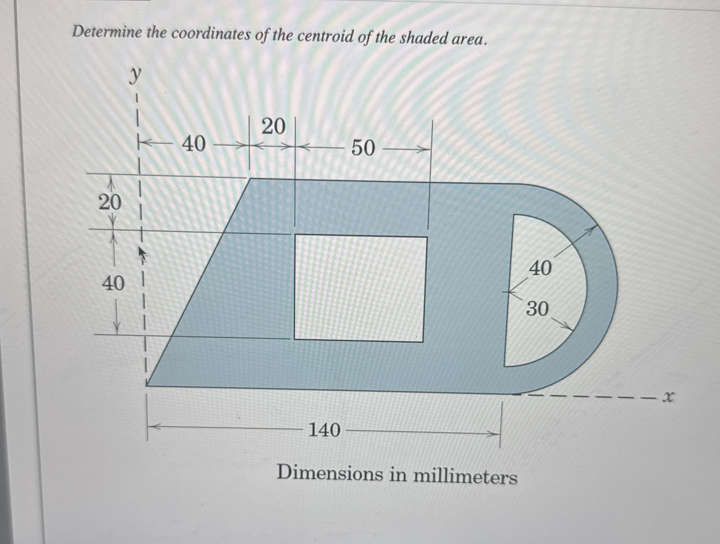 Determine the coordinates of the centroid of the