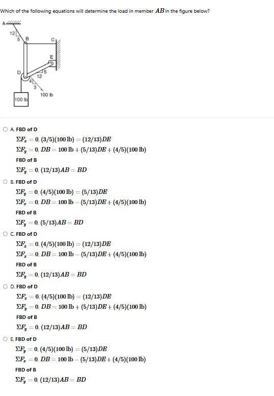 Which of the following equations will determine