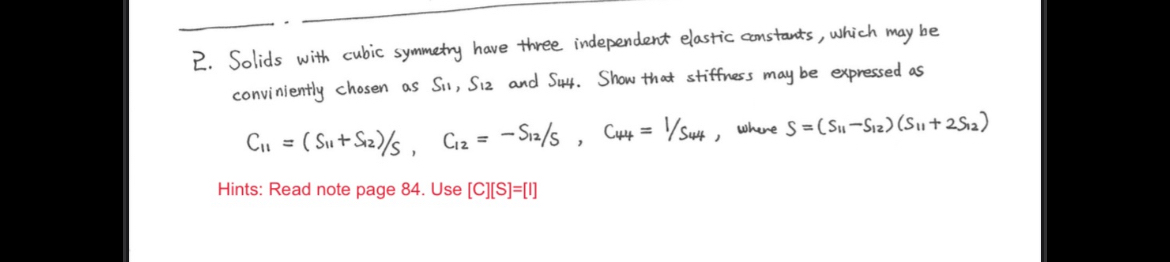 In ME 5 4 4 theory of elasticity , Solids with