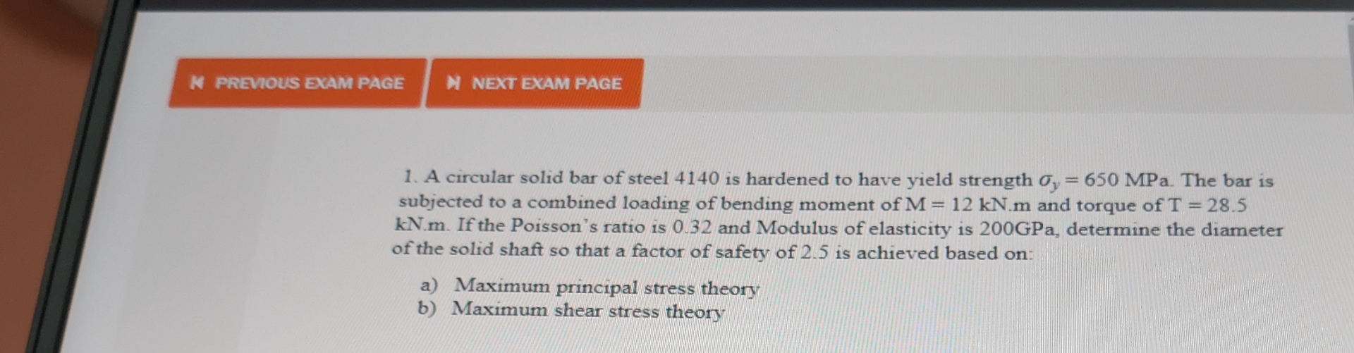 A circular solid bar of steel 4 1 4 0 is hardened
