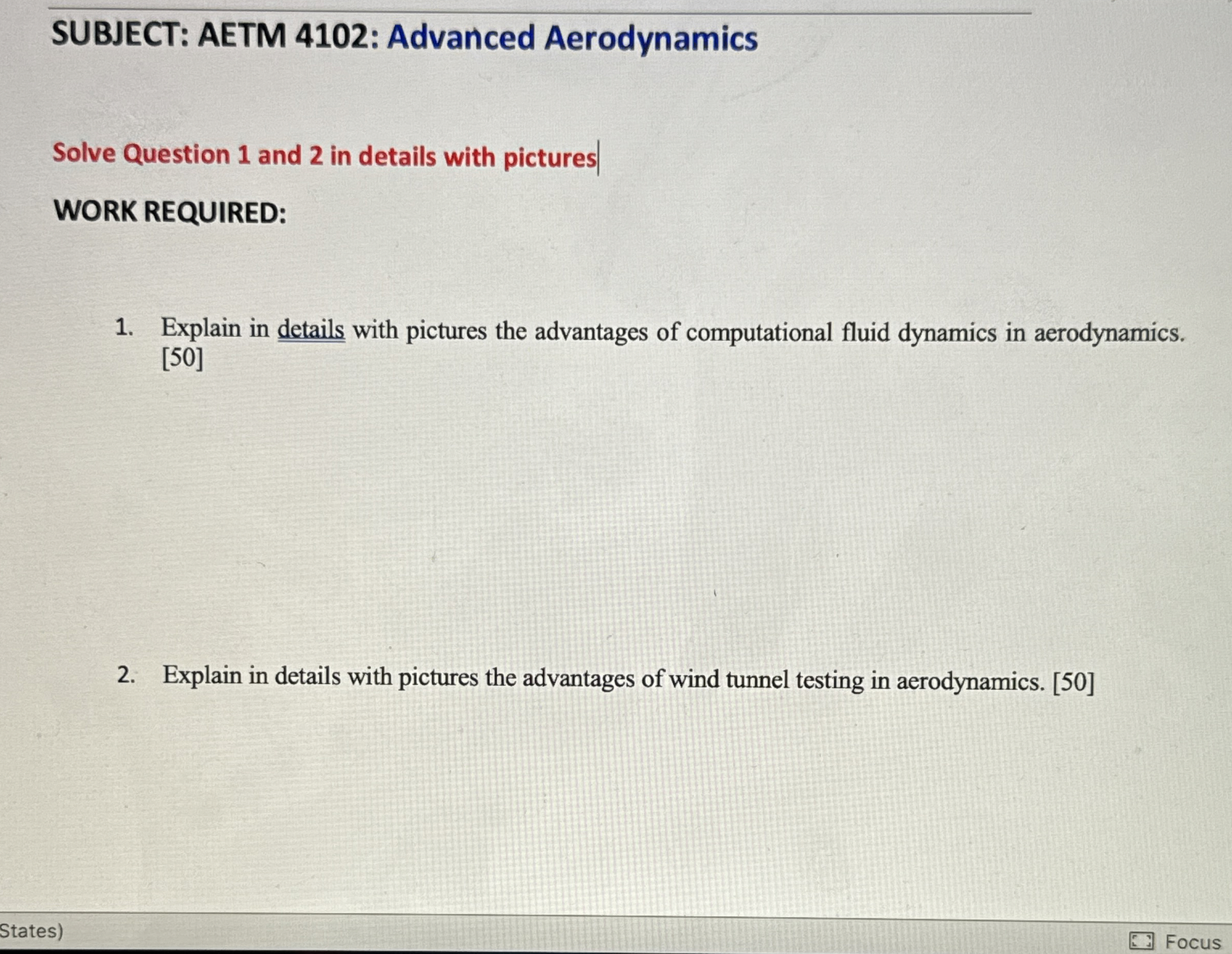 SUBJECT: AETM 4 1 0 2 : Advanced Aerodynamics
