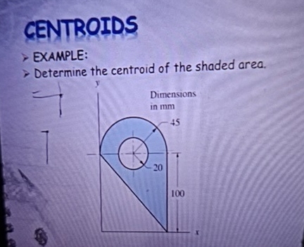 CENTBOIDS EXAMPLE: Determine the centroid of the