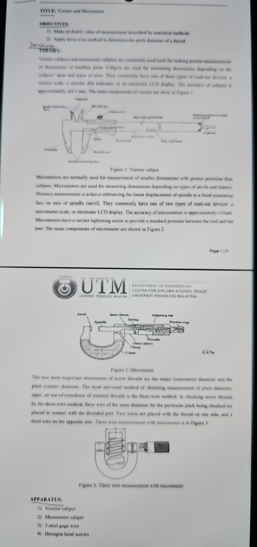 TITIS: Vernier and Micrometer o IC CTIMT Apply