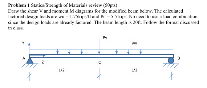 Problem 1 Statics / Strength of Materials review