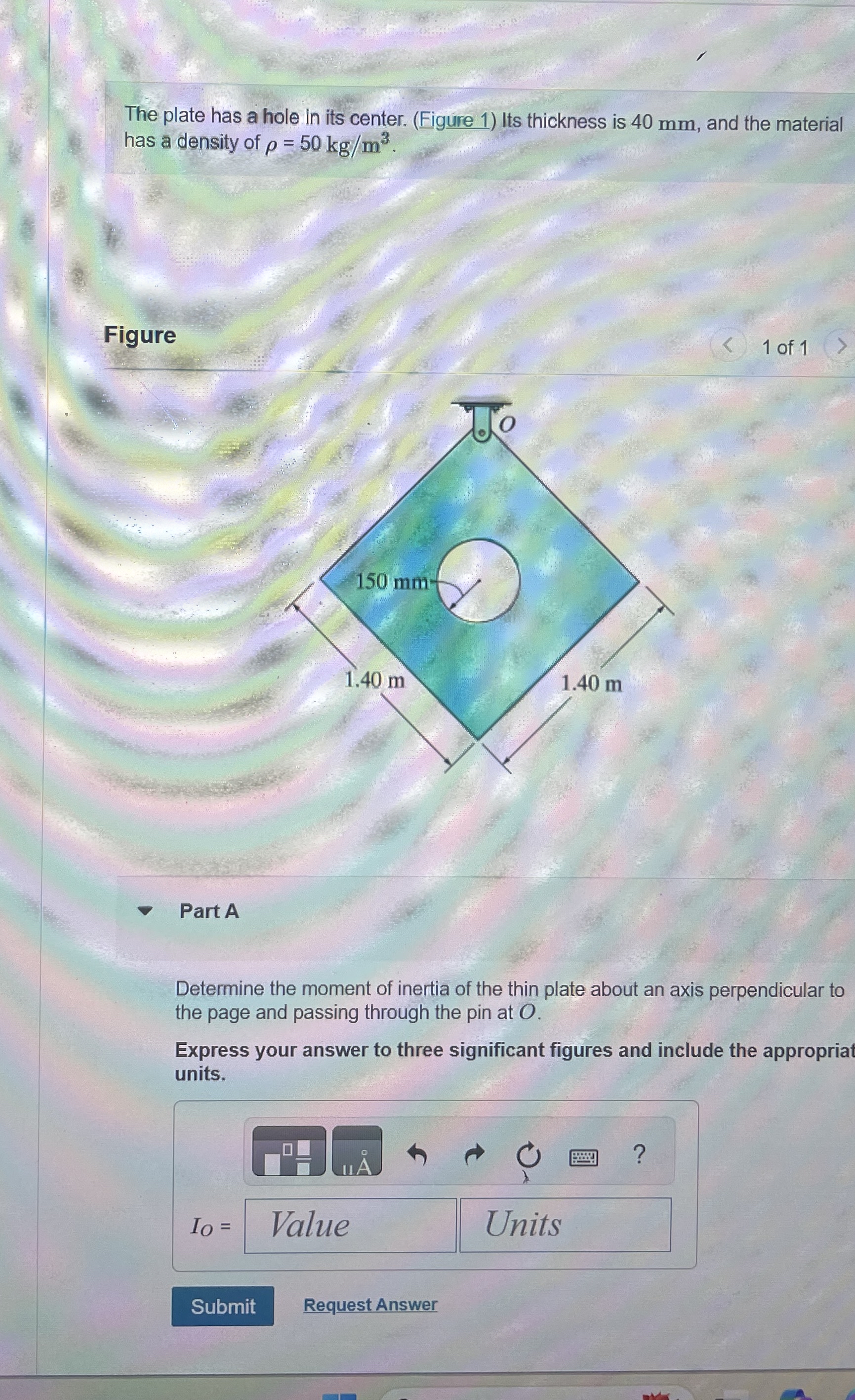 The plate has a hole in its center. ( Figure 1 )