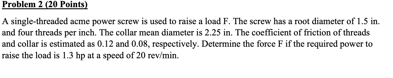 Problem 2 ( 2 0 Points ) A single - threaded acme