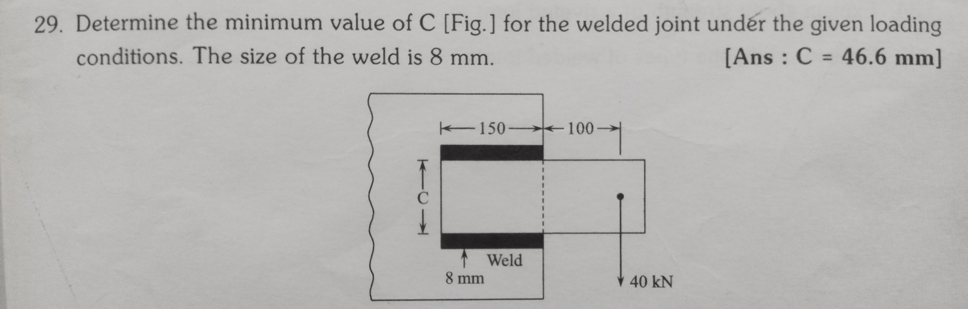 Determine the minimum value of C [ Fig . ] for