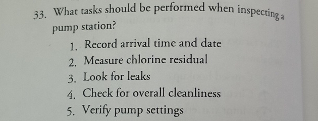 What tasks should be performed when inspecting a