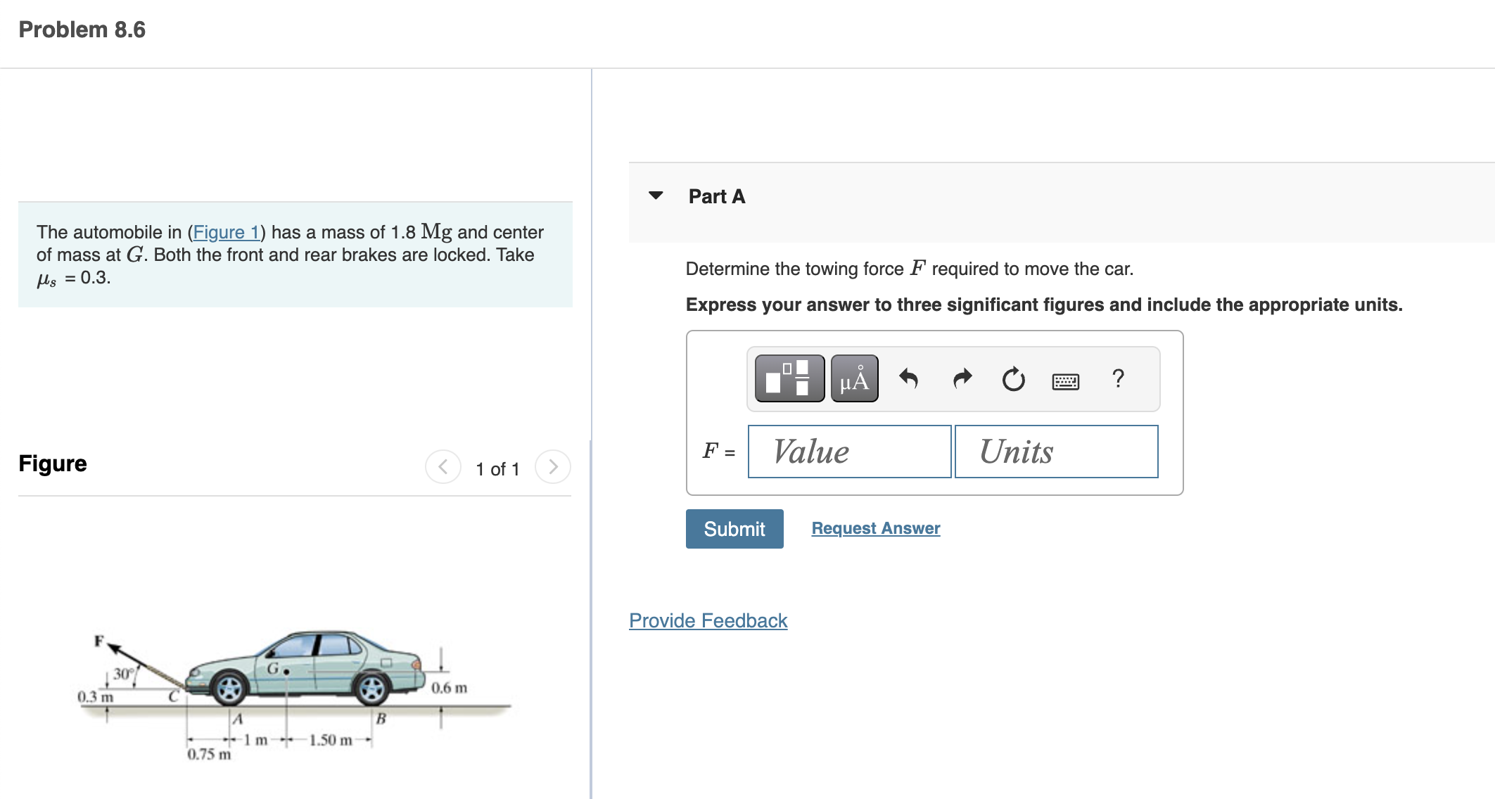 Problem 8 . 6 The automobile in ( Figure 1 ) has
