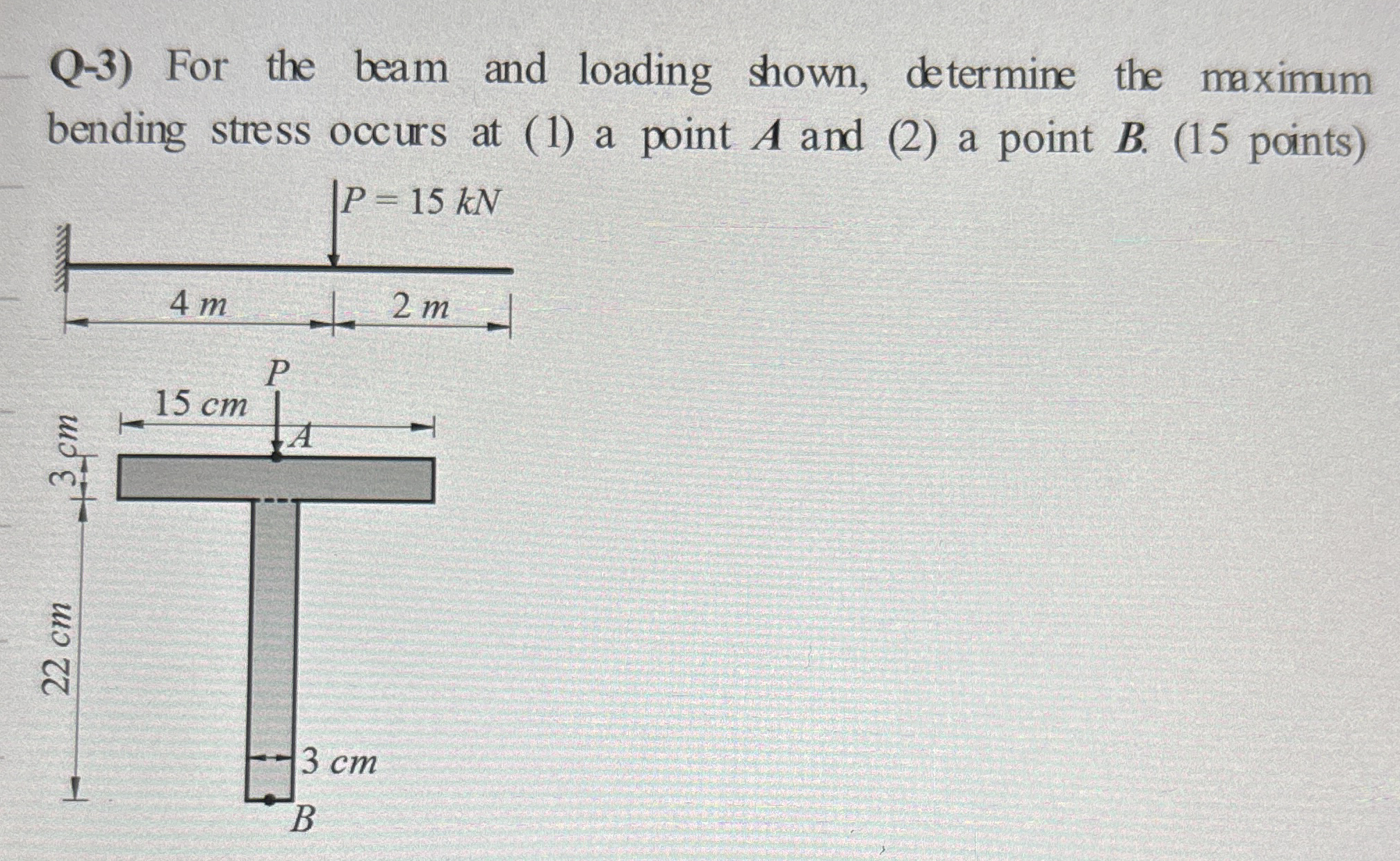 Q - 3 ) For the beam and loading shown, determine