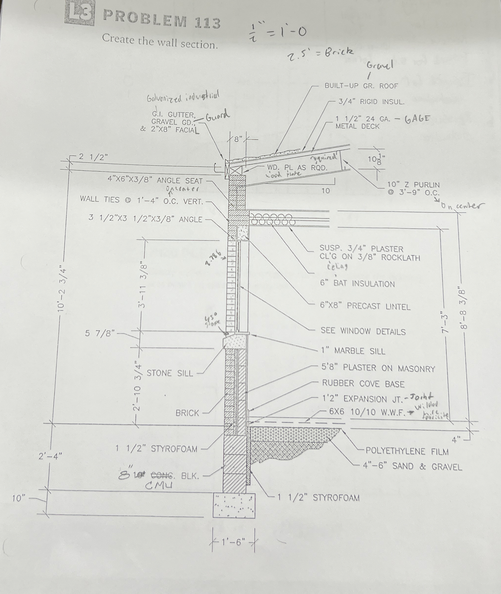 PROBLEM 1 3 Create the wall section.