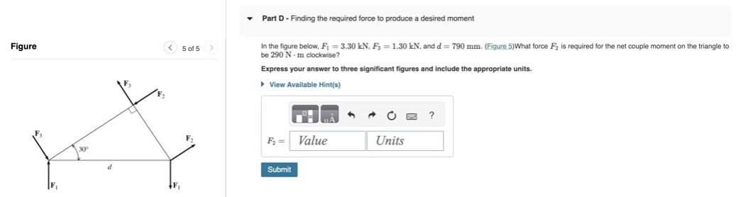Part D - Finding the required force to produce a