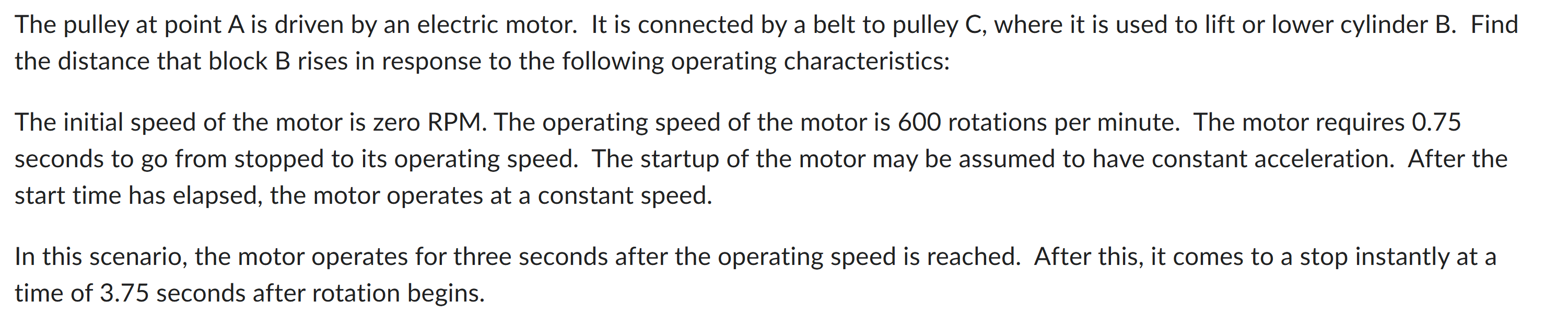 The pulley at point \ ( A \ ) is driven by an
