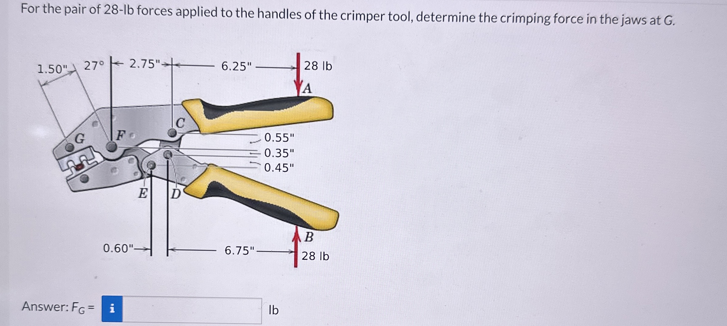 For the pair of 2 8 - lb forces applied to the