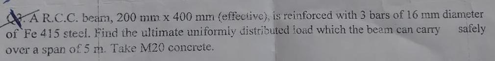 d . A R . C . C . beam, 2 0 0 m m 4 0 0 m m (