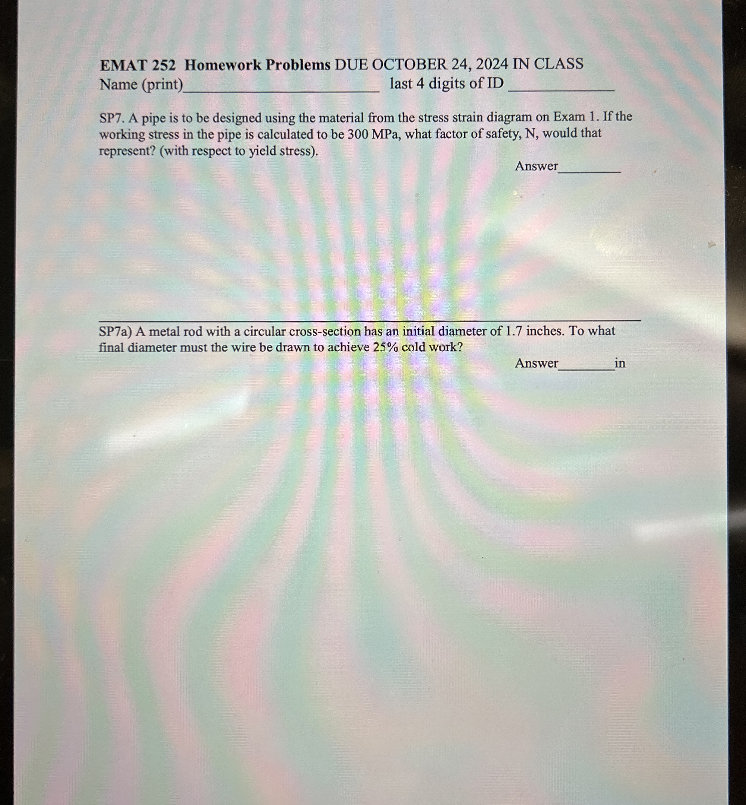 EMAT 2 5 2 Homework Problems DUE OCTOBER 2 4 , 2