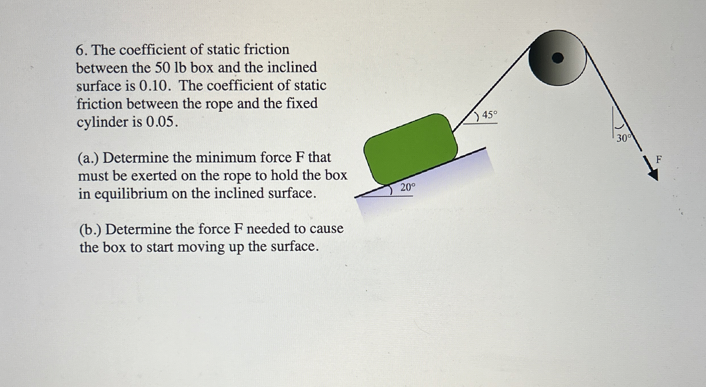 The coefficient of static friction between the 5