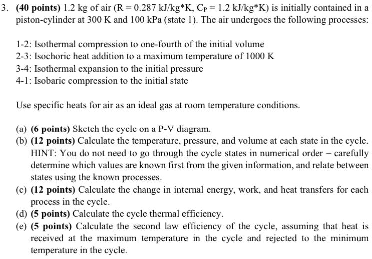 3 . ( 4 0 points ) 1 . 2 kg of air \ ( \ left ( \