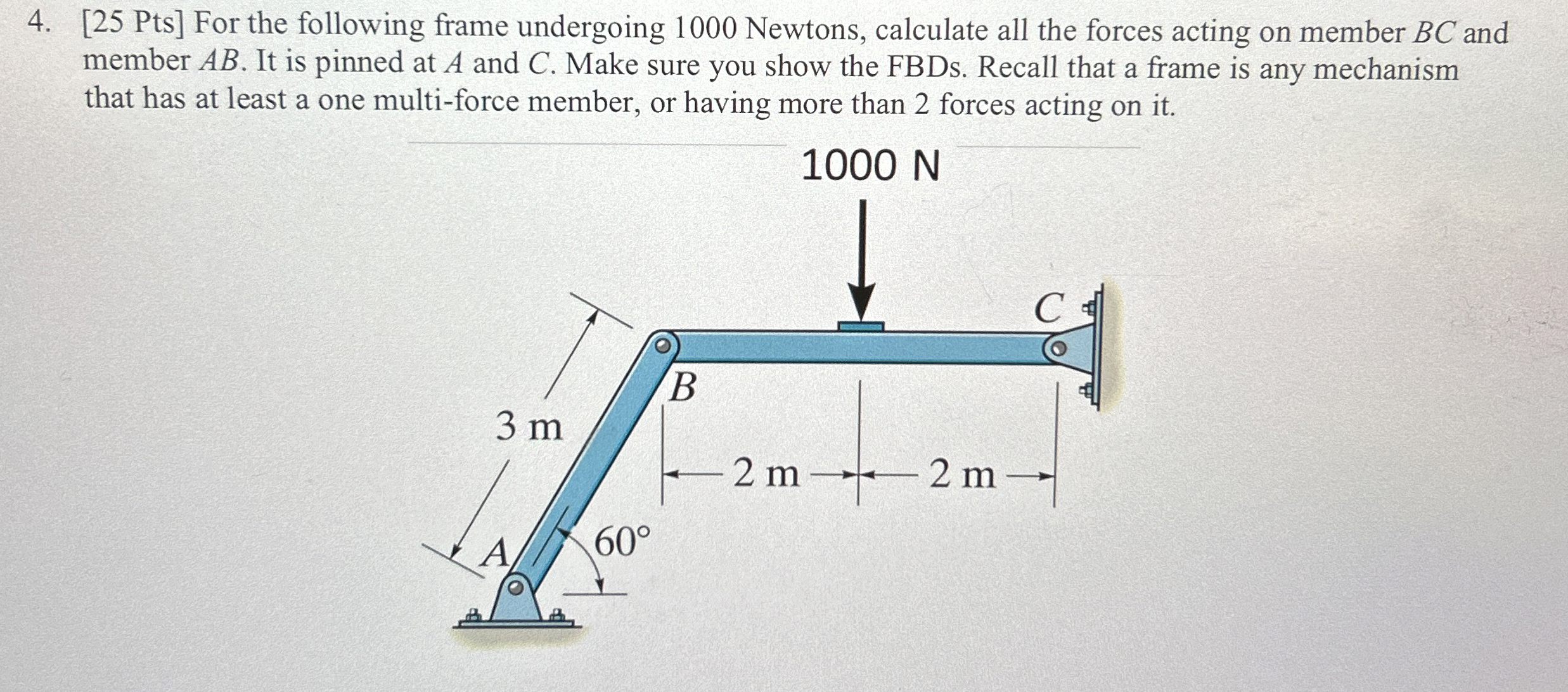 [ 2 5 Pts ] For the following frame undergoing 1