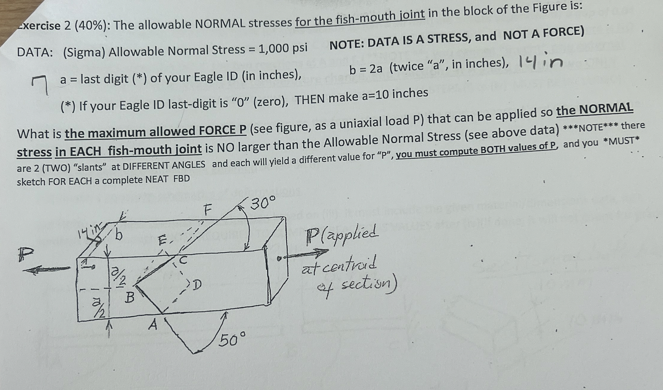 xercise 2 ( 4 0 % ) : The allowable NORMAL