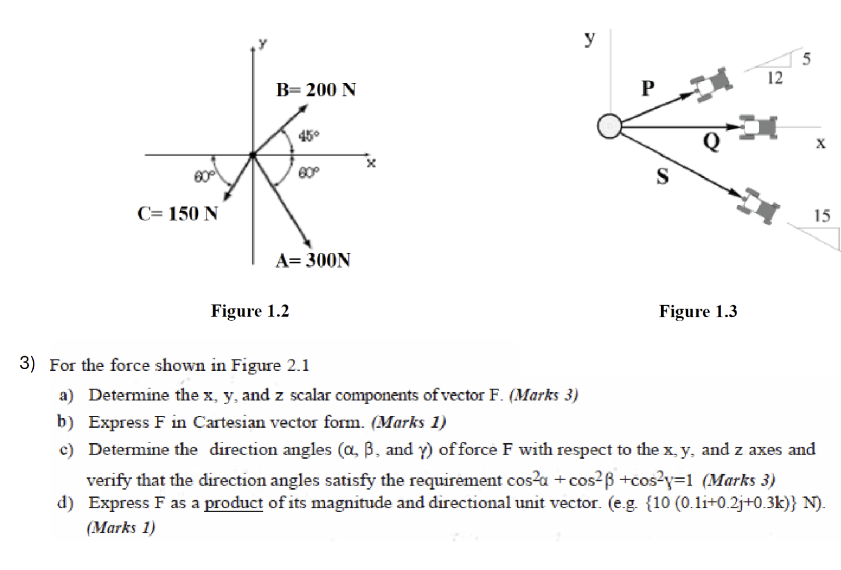 Figure 1 . 2 For the force shown in Figure 2 . 1