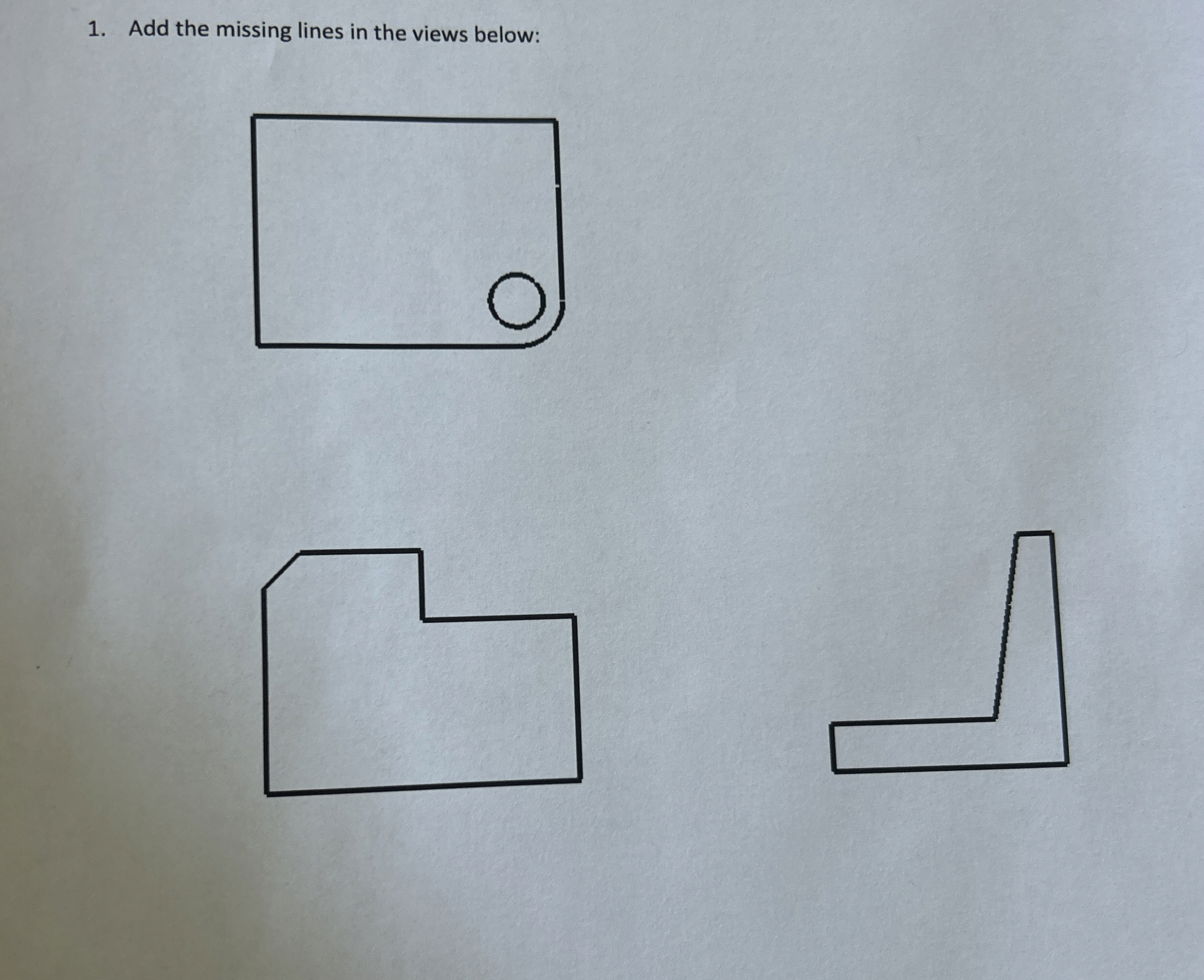 Add the missing lines in the views below: not in