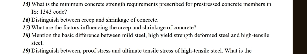 What is the minimum concrete strength