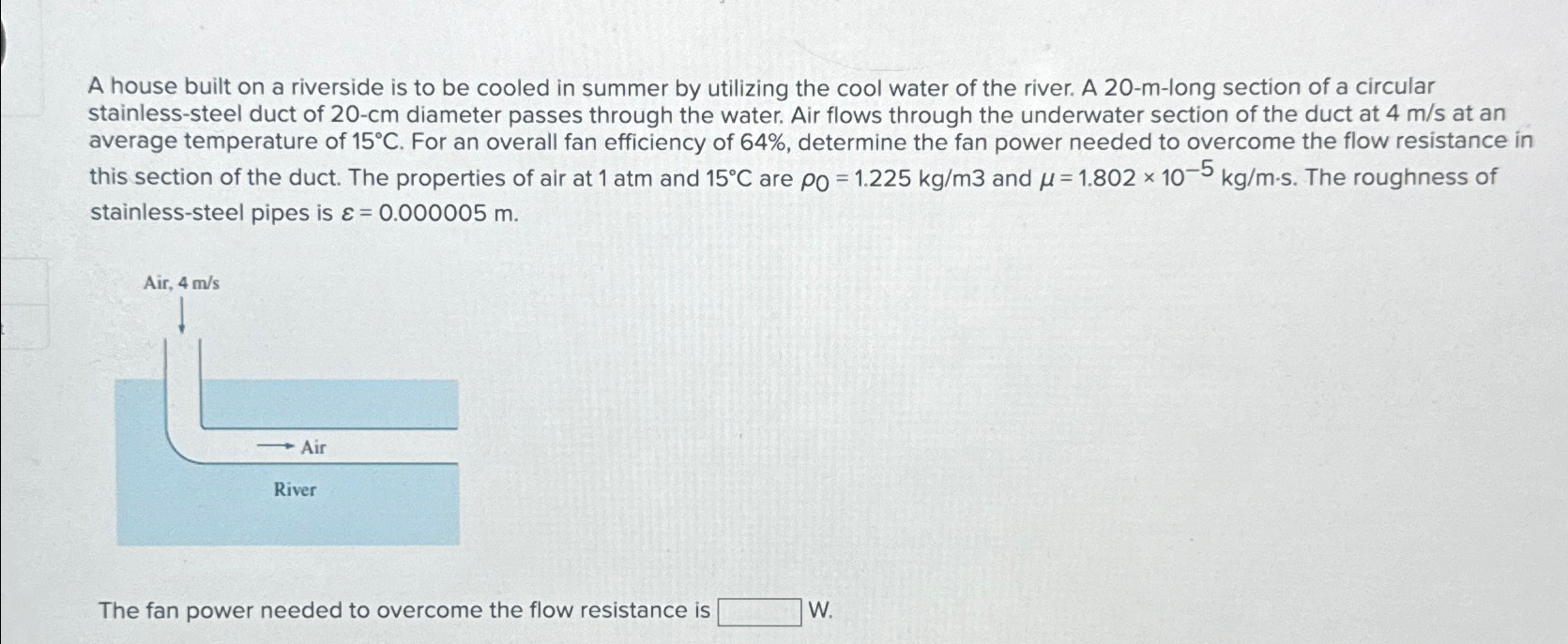 A house built on a riverside is to be cooled in