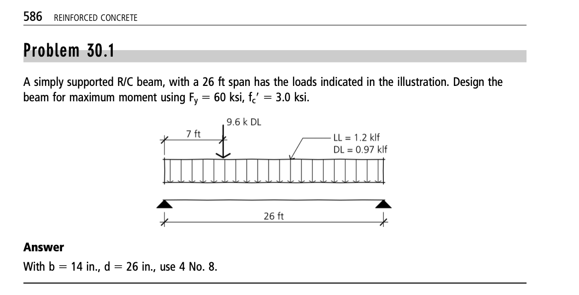 5 8 6 REINFORCED CONCRETE Problem 3 0 . 1 A