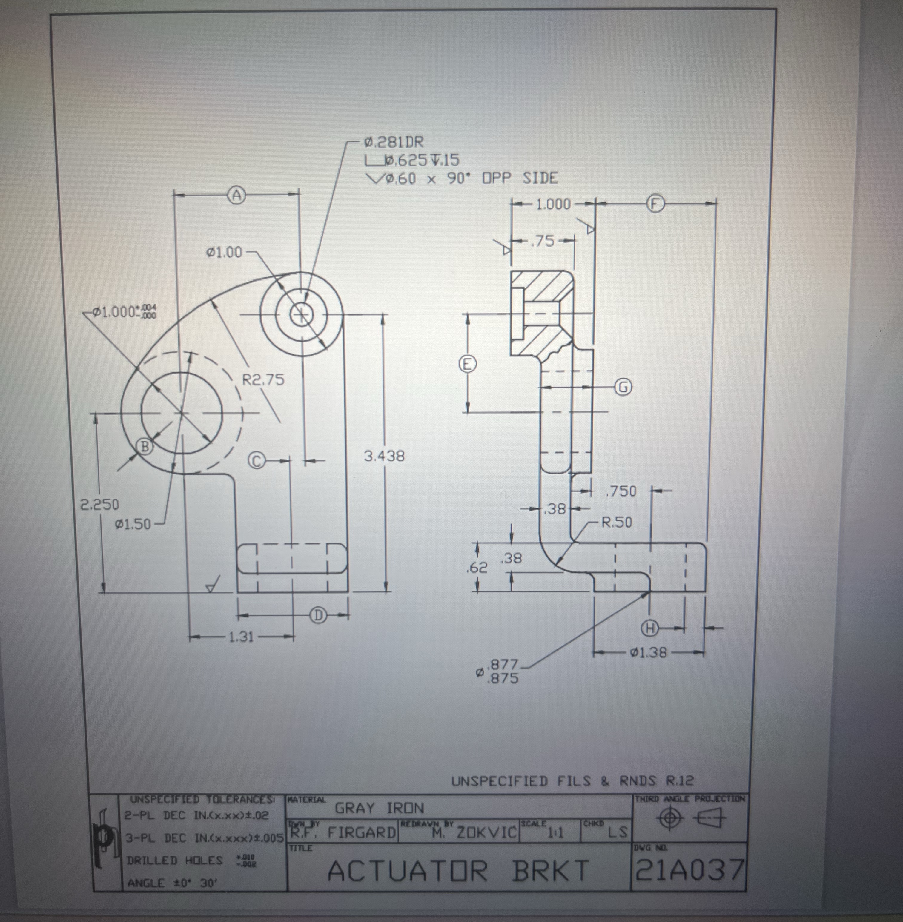 How do I find dimensions A , B , C , D , E , F