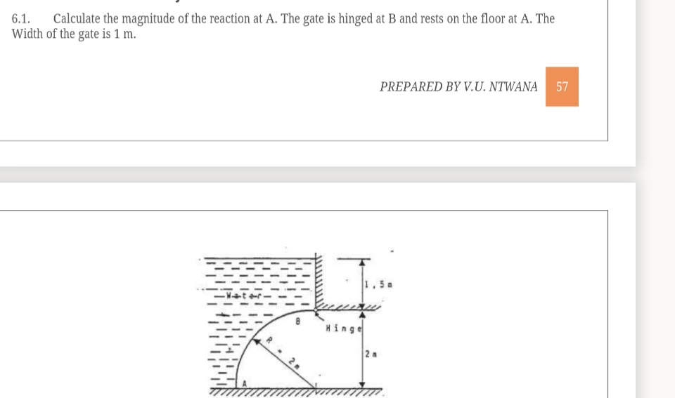 6 . 1 . Calculate the magnitude of the reaction