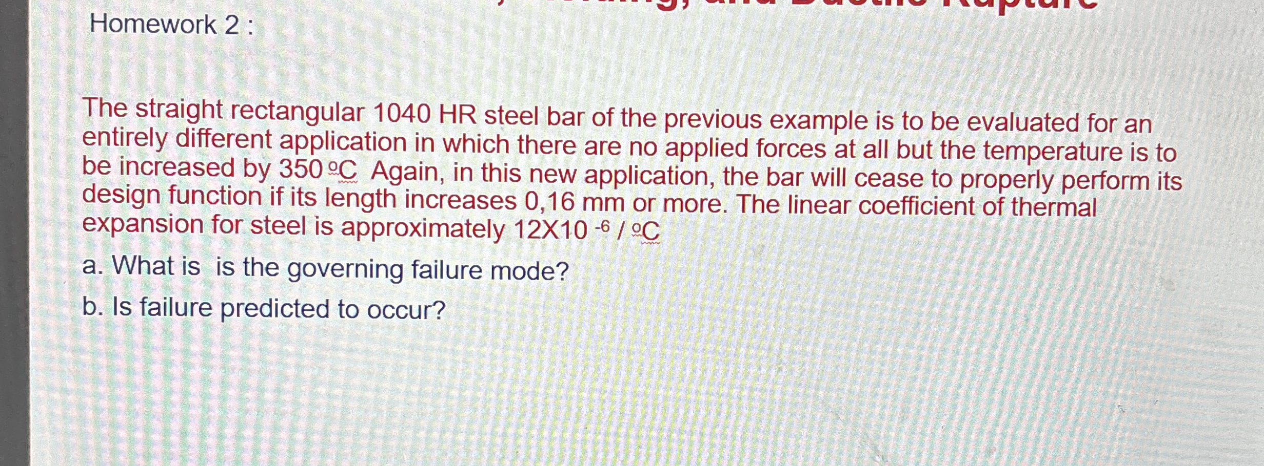 Homework 2 : The straight rectangular 1 0 4 0 HR