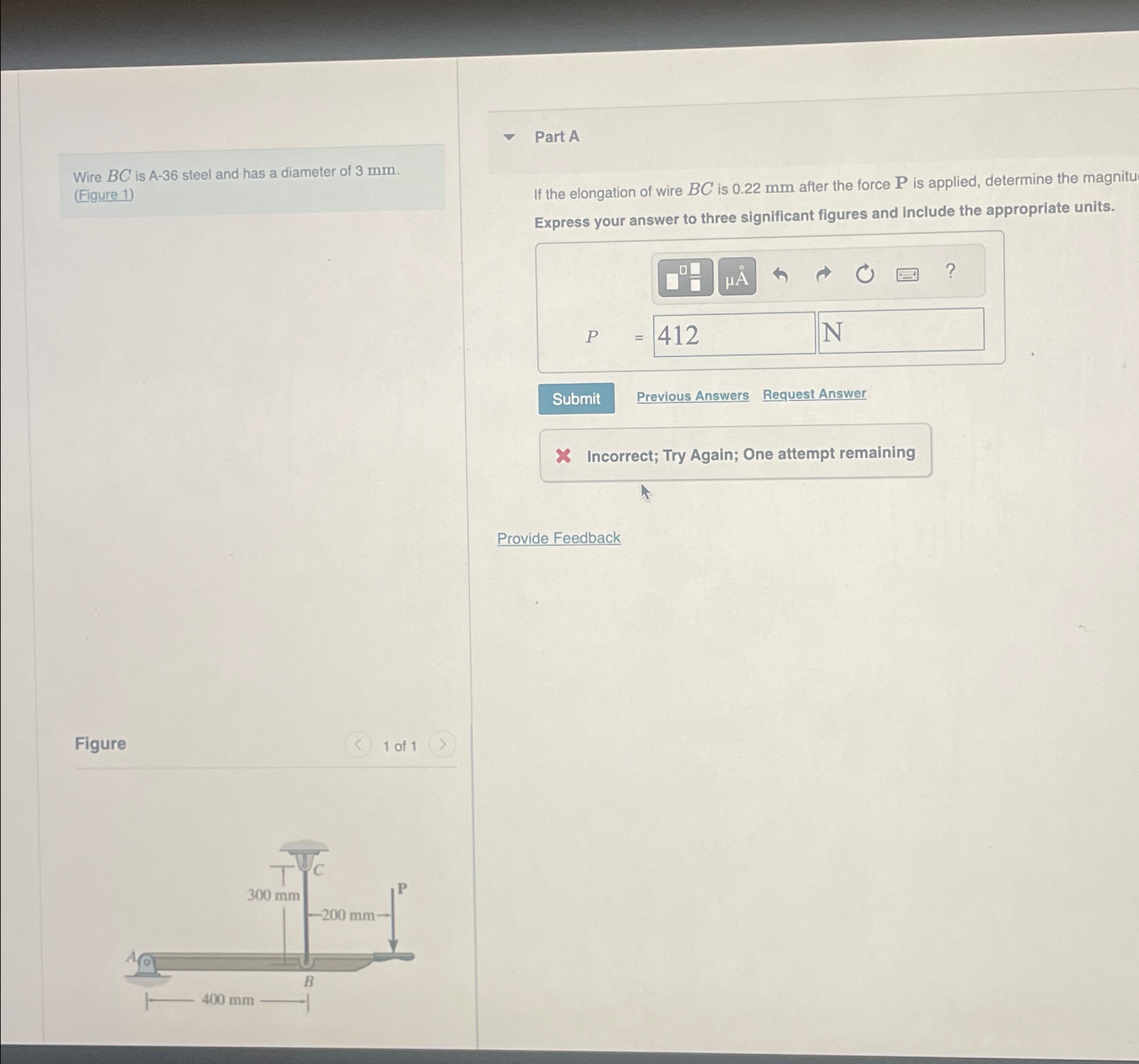 Part A Wire B C is A - 3 6 steel and has a