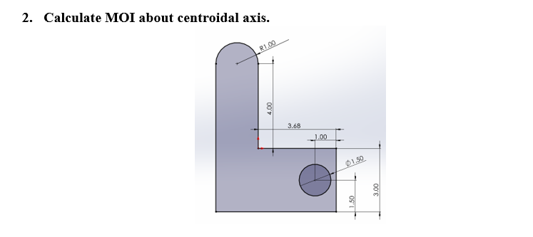 Calculate MOI about centroidal axis.