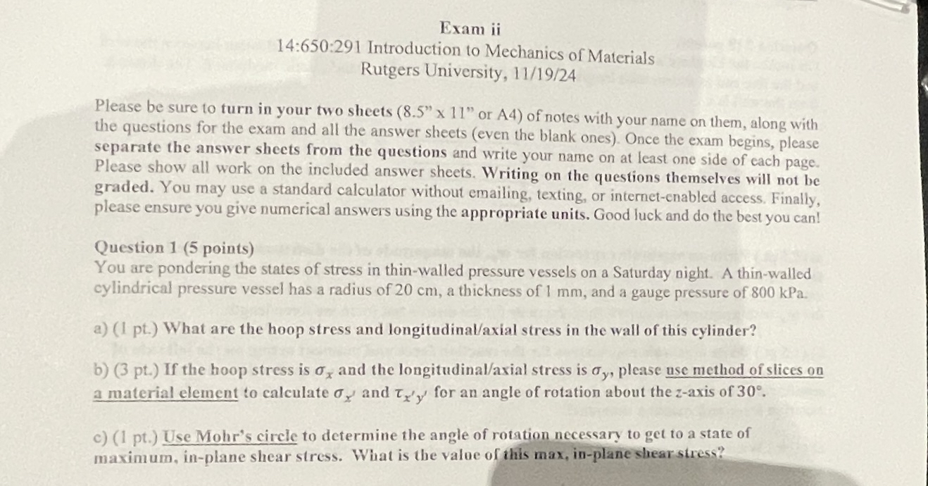 Exam ii 1 4 : 6 5 0 : 2 9 1 Introduction to