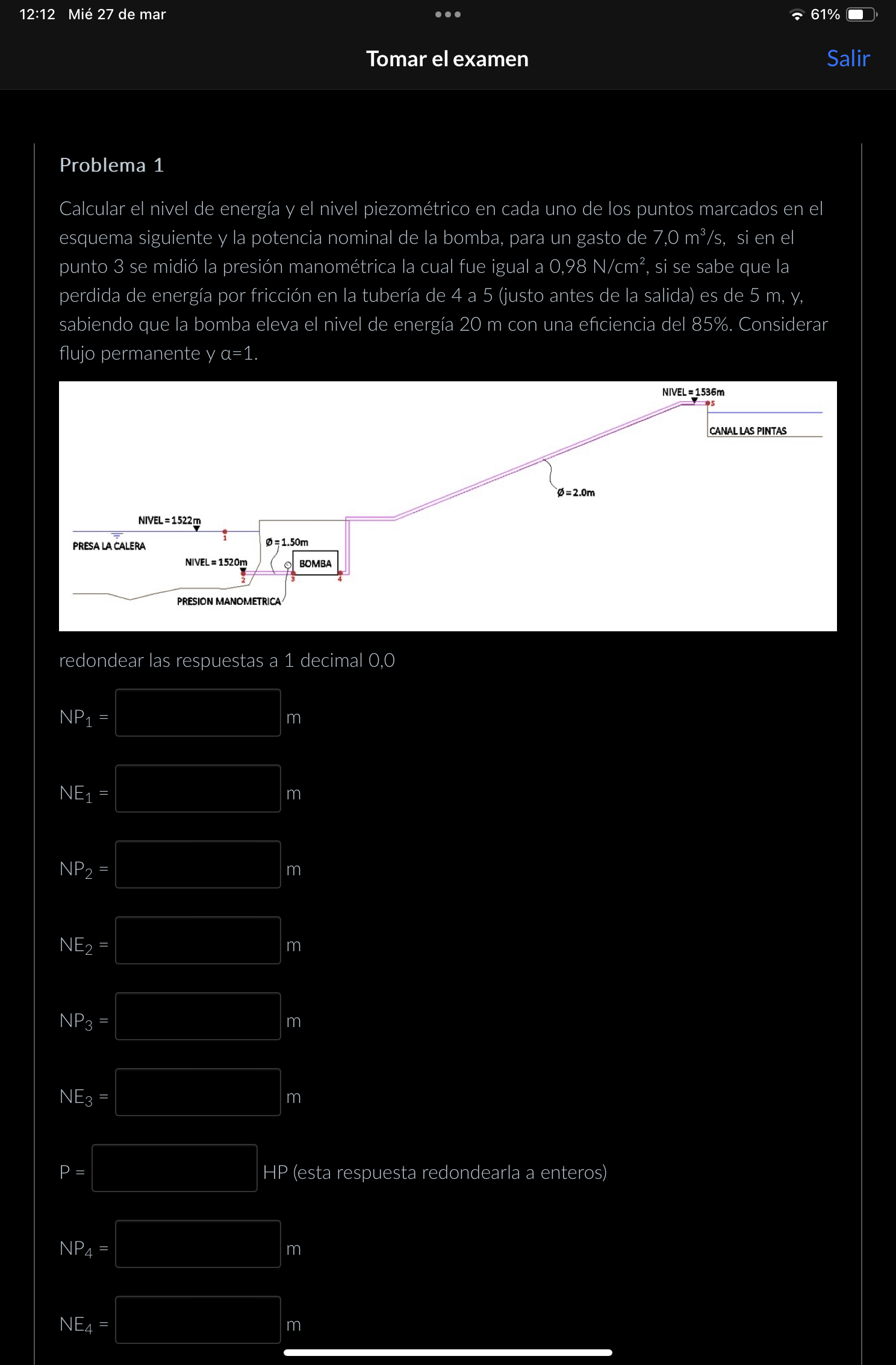Problema 1 Calcular el nivel de energ a y el