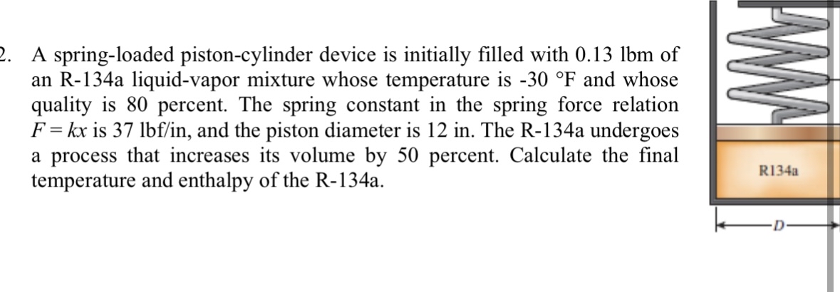 A spring - loaded piston - cylinder device is