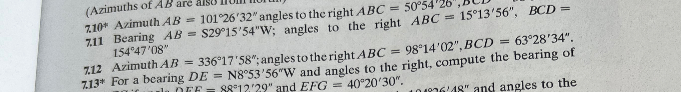 7 . 1 1 Bearing A B = S 2 9 1 5 ' 5 4 ' ' W