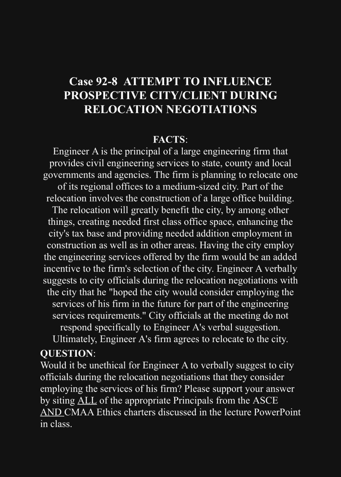 Case 9 2 - 8 ATTEMPT TO INFLUENCE PROSPECTIVE