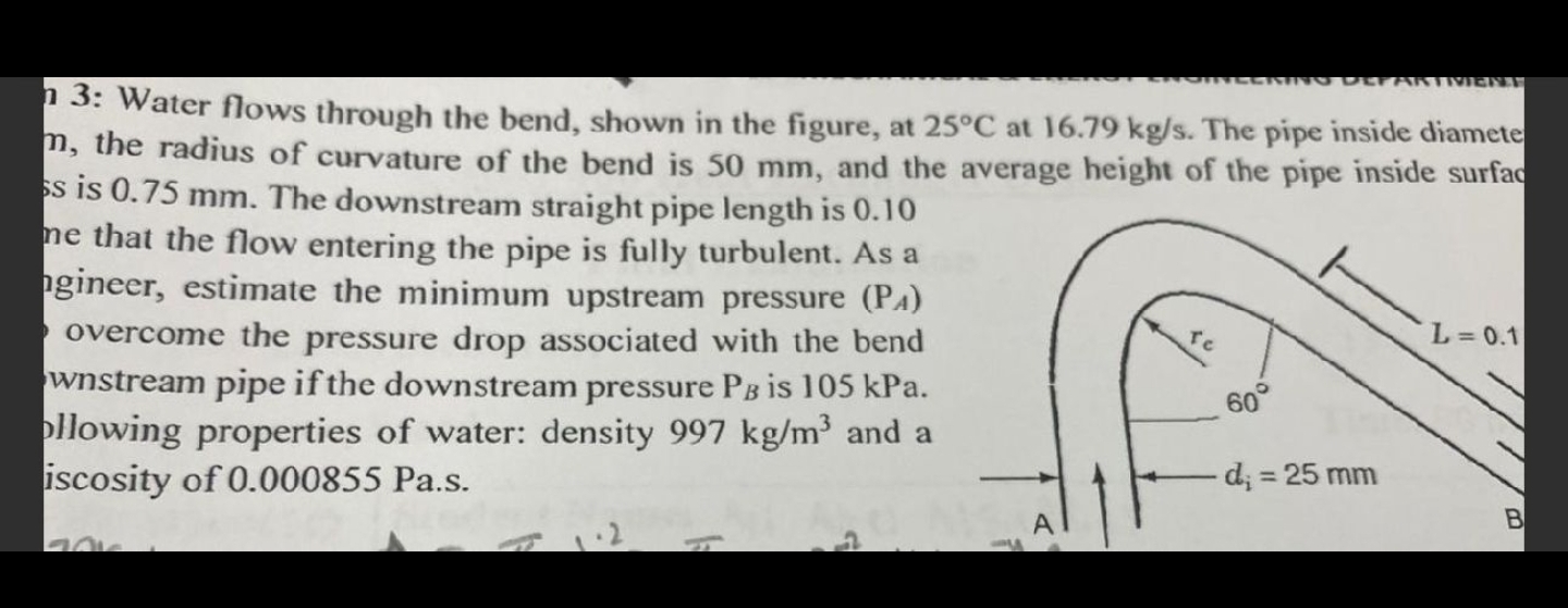 1 3 : Water flows through the bend, shown in the