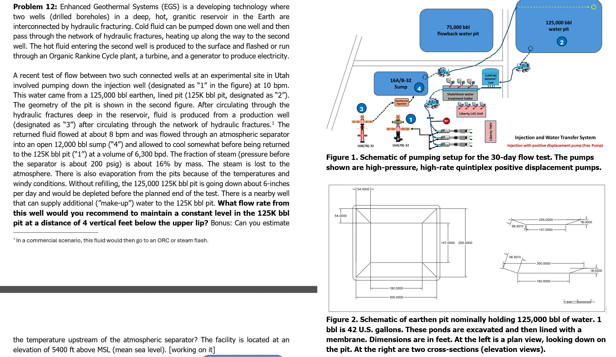 Problem 1 2 : Enhanced Geothermal Systems ( EGS )