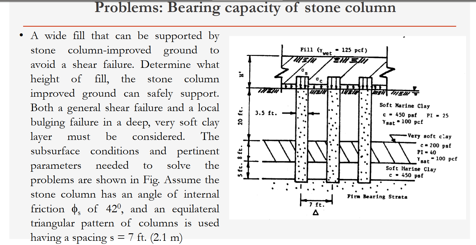 find the height of fill from the calculation,