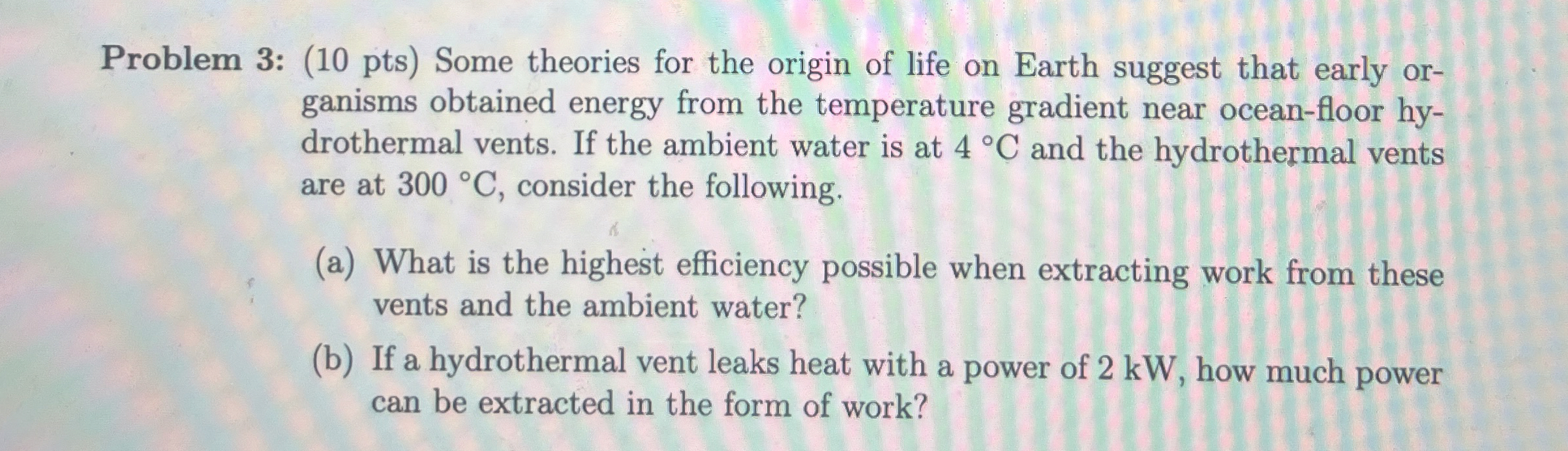 Problem 3 : ( 1 0 pts ) Some theories for the