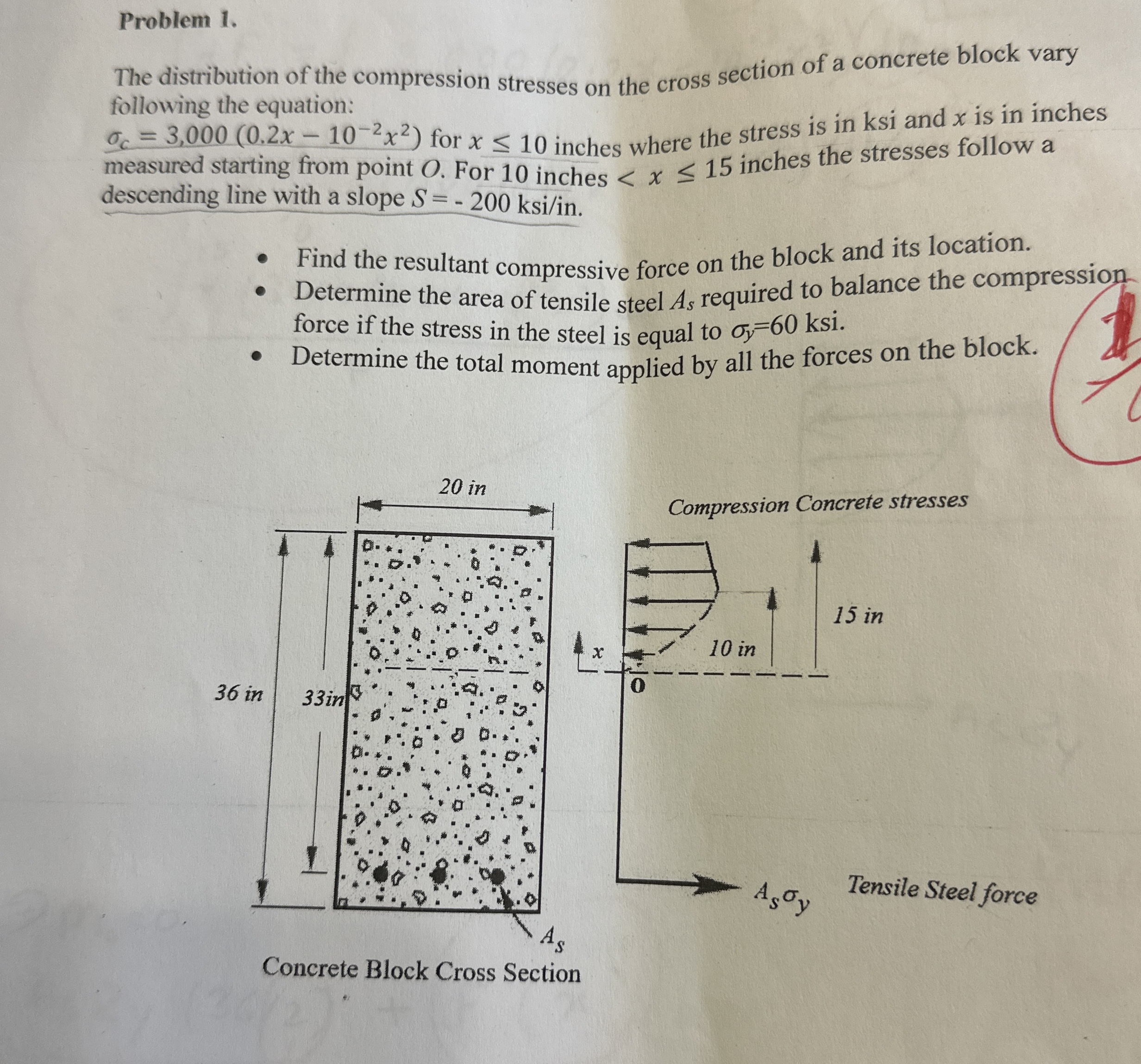 Problem 1 . The distribution of the compression