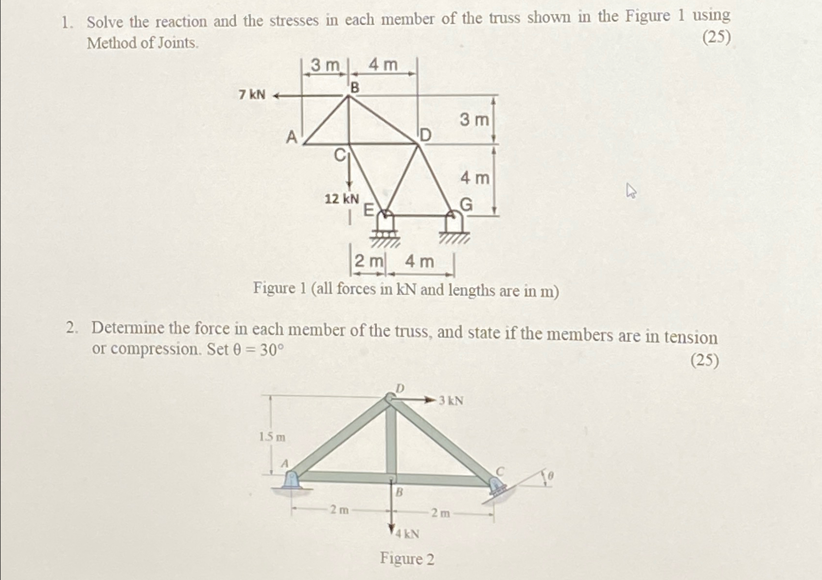 Solve the reaction and the stresses in each