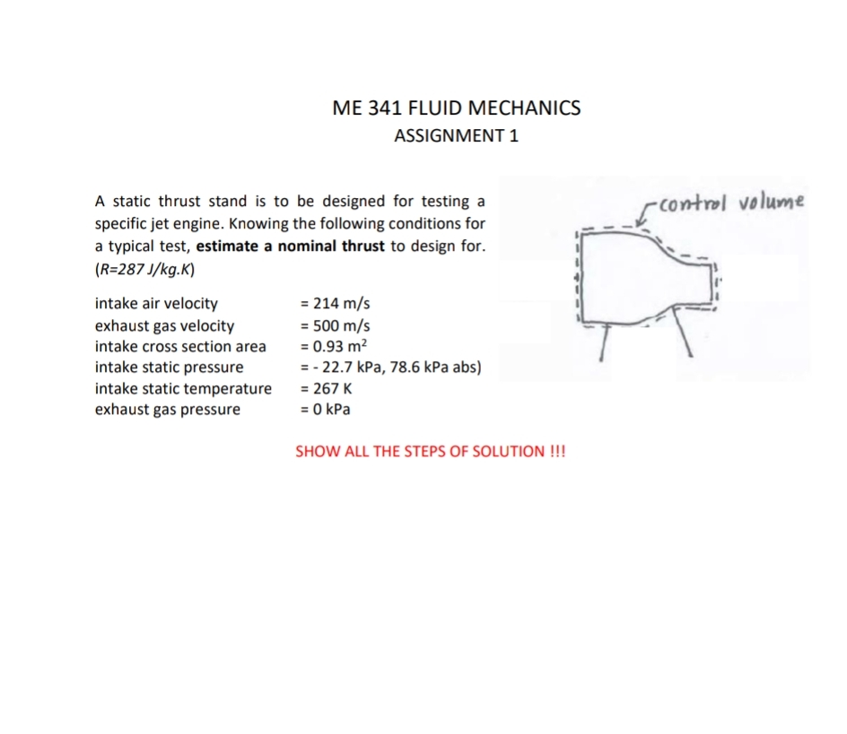 ME 3 4 1 FLUID MECHANICS ASSIGNMENT 1 A static